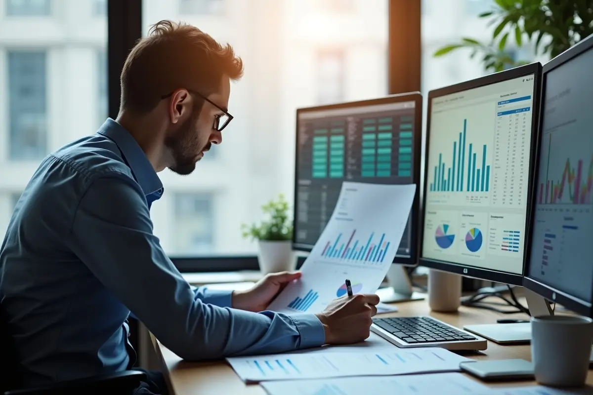 data analyst reviewing datasets to ensure accuracy and consistency
